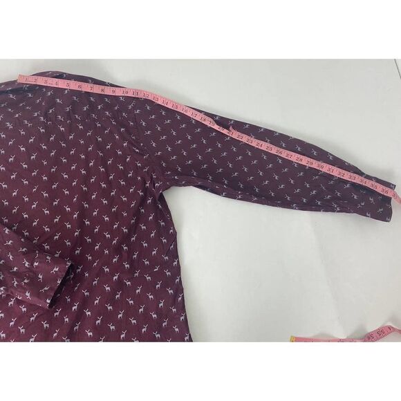 Paper Denim & Cloth Deer Print Button Down Shirt Red Reindeer Holiday XL - Picture 5 of 9